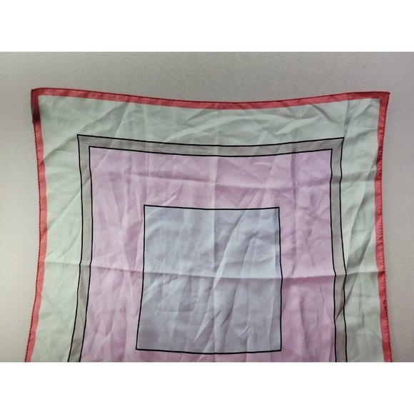 SportMax Women's Pastel Block Square Neck Scarf 100% Silk Hand Rolled Italy Made - Picture 8 of 9